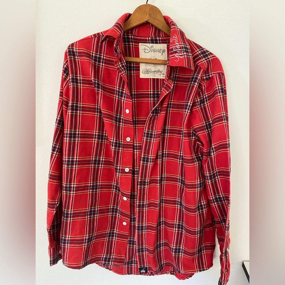 Disney Red and Black Plaid Shirt